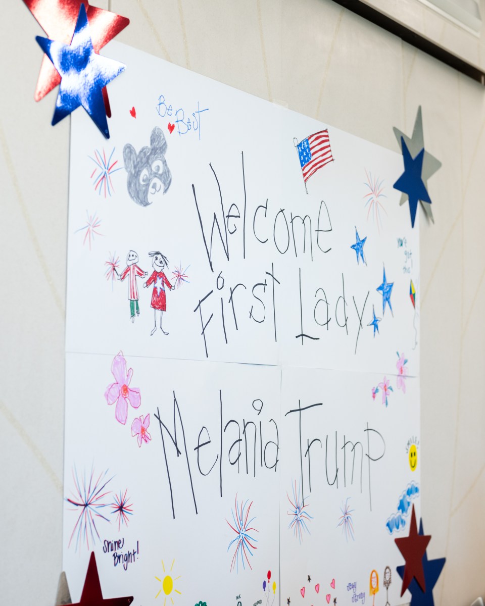 First Lady Melania Trump participates in a 4th of July arts and crafts activity with young patients at Children’s National Hospital in Washington, D.C., Thursday, July 3, 2025.(Official White House Photo by Andrea Hanks)
