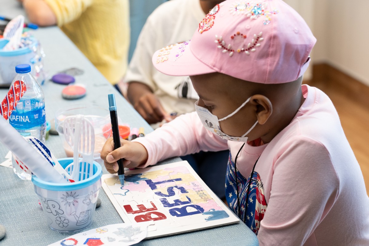 First Lady Melania Trump participates in a 4th of July arts and crafts activity with young patients at Children’s National Hospital in Washington, D.C., Thursday, July 3, 2025.(Official White House Photo by Andrea Hanks)