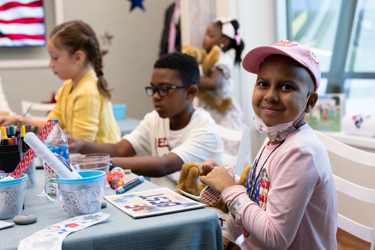 First Lady Melania Trump participates in a 4th of July arts and crafts activity with young patients at Children’s National Hospital in Washington, D.C., Thursday, July 3, 2025.(Official White House Photo by Andrea Hanks)