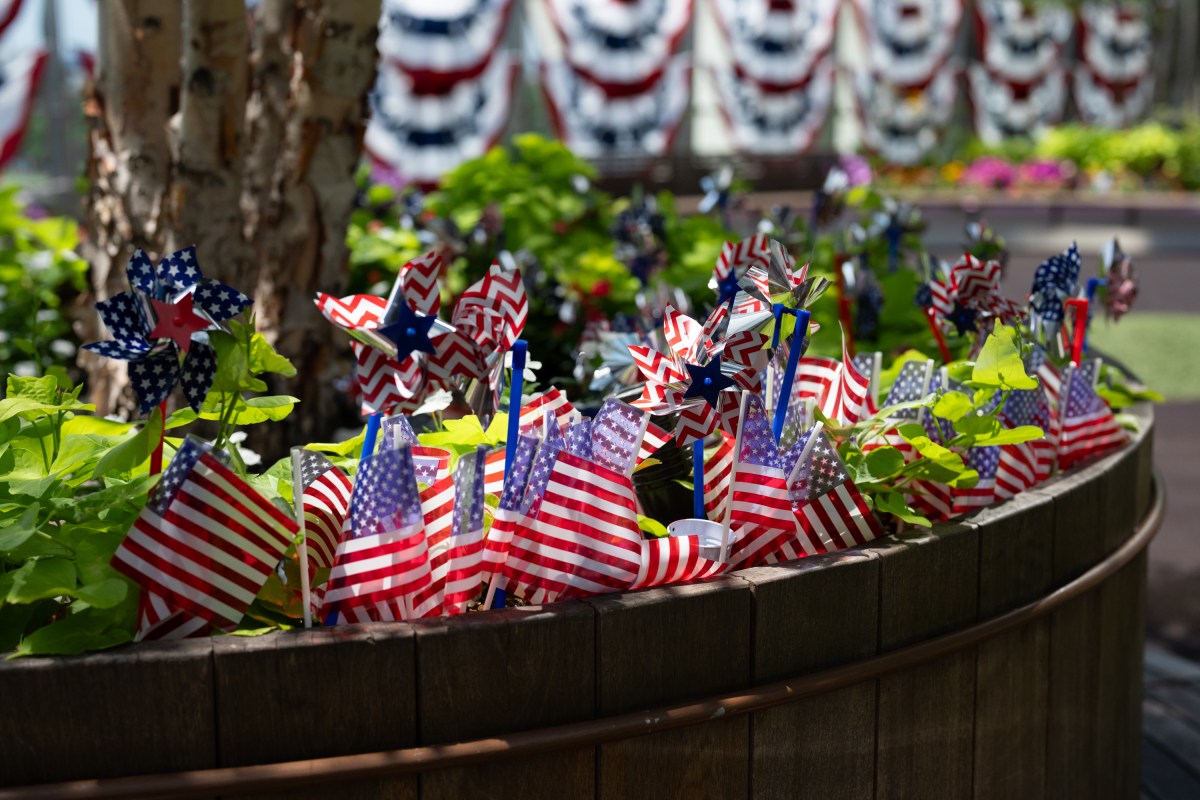 The Bunny Mellon Healing Garden at Children’s National Hospital is decorated for the 4th of July, Thursday, July 3, 2025, in Washington, D.C.(Official White House Photo by Andrea Hanks)