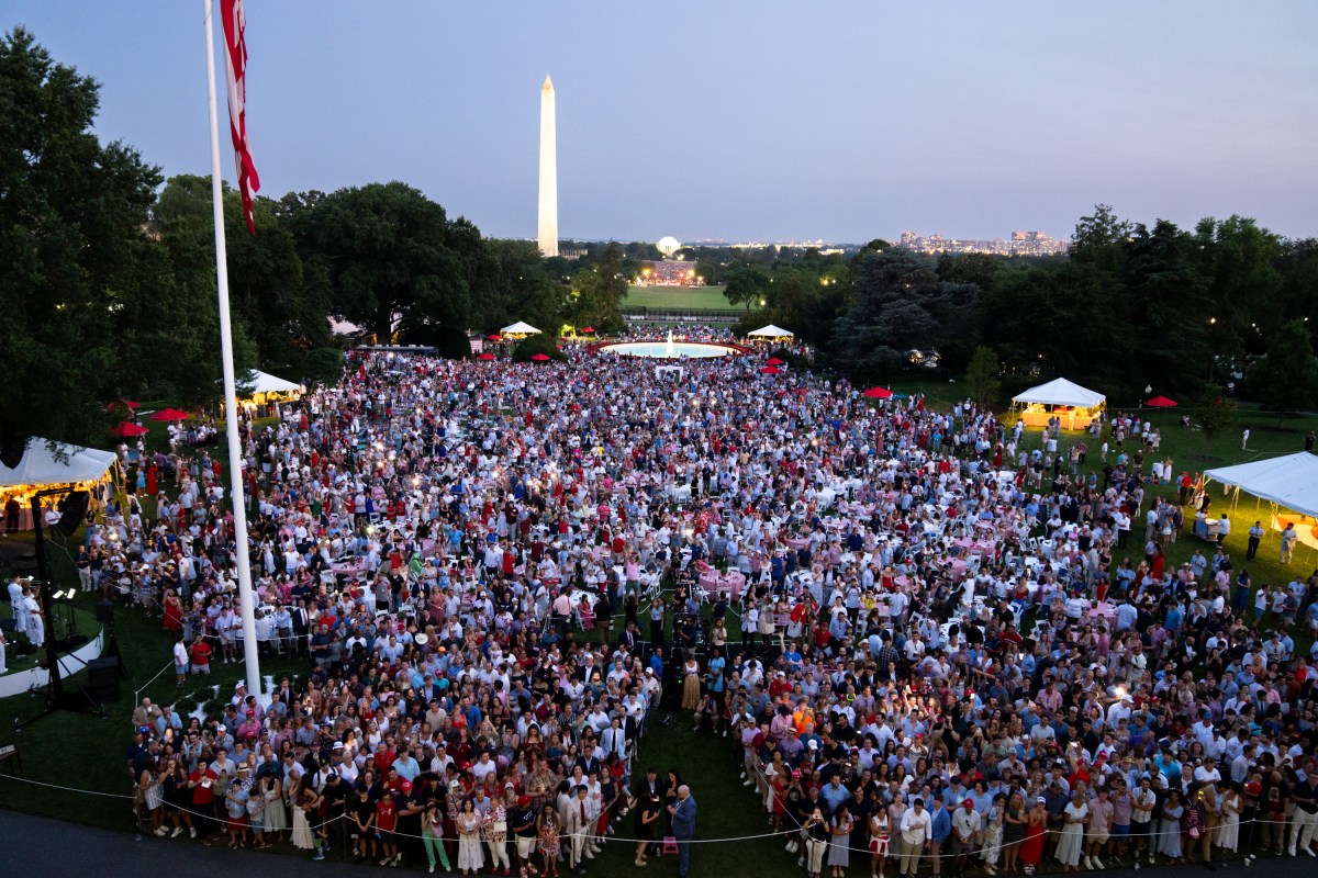 Guests attending a Fourth of July celebration event at the White House wait for fireworks to begin on the South Lawn of the White House, Friday, July 4, 2025, in Washington, D.C. (Official White House Photo by Andrea Hanks)