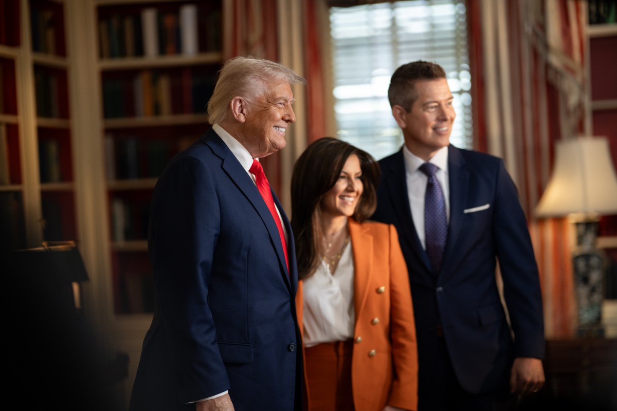 President Donald Trump sits for an interview with Fox News journalist Rachel Campos Duffy, Monday, April 14, 2025.(Official White House Photo by Daniel Torok)