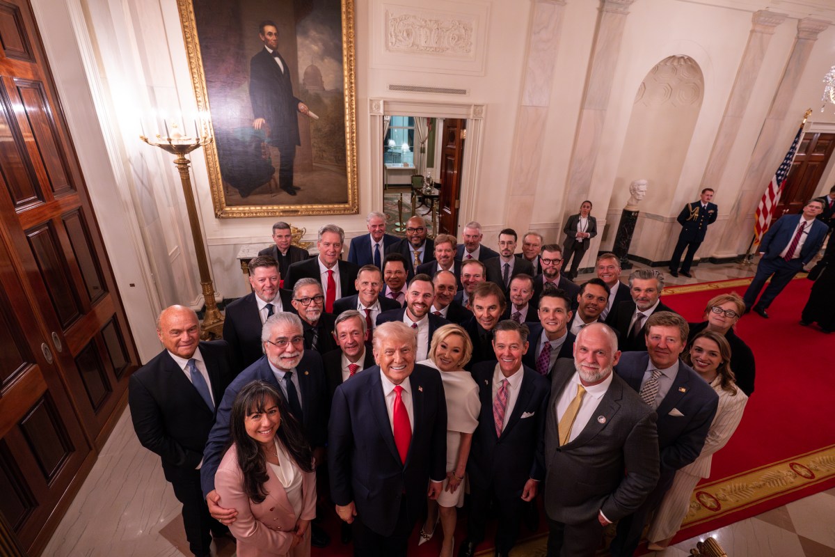 President Donald Trump participates in an Easter prayer service and dinner, Wednesday, April 16, 2025, in the Blue Room of the White House. (Official White House Photo by Joyce N. Boghosian)