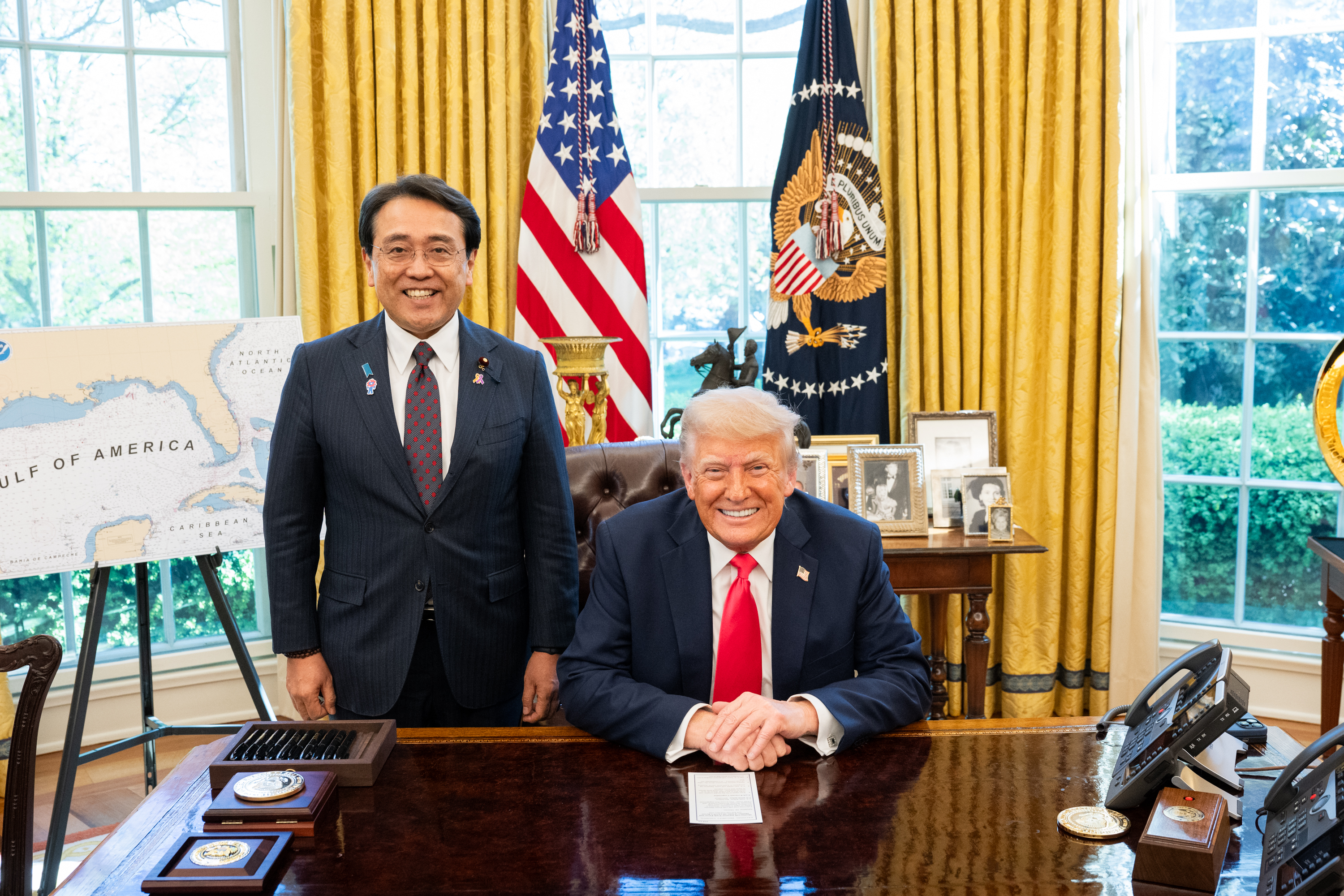 President Trump meets with the Japanese Minister of State for