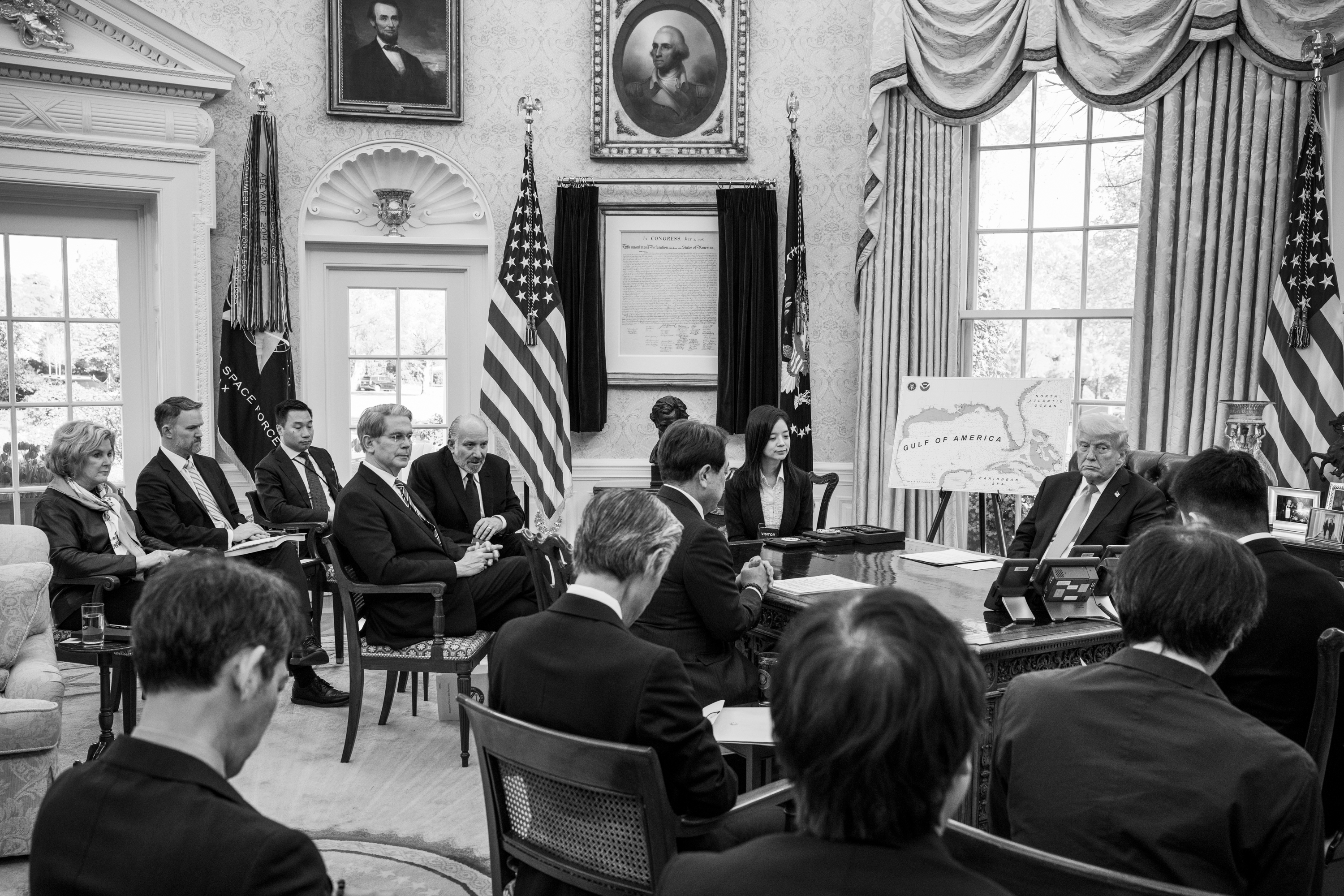 President Trump meets with the Japanese Minister of State for