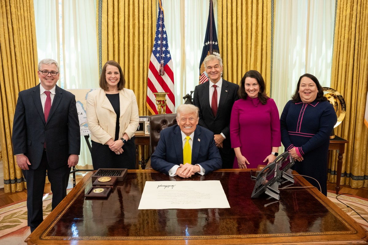 President Donald Trump participates in the swearing-in ceremony for Administrator of the Centers for Medicare and Medicaid Services Mehmet Oz, Friday, April 18, 2025, in the Oval Office. (Official White House Photo by Molly Riley)
