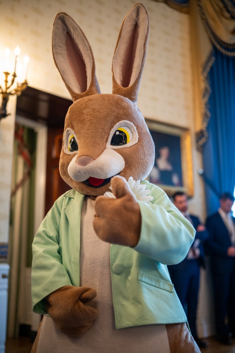The Easter Bunner poses for a photo before the annual White House Easter Egg Roll, Monday, April 21, 2025. (Official White House Photo by Daniel Torok)