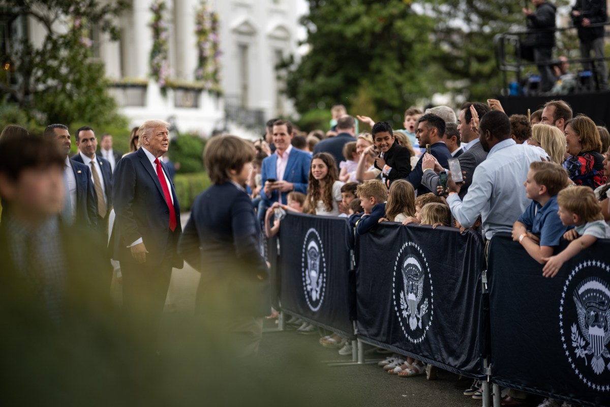 President Donald Trump departs the White House Easter Egg Roll on the South Lawn, Monday, April 21, 2025. (Official White House Photo by Daniel Torok)