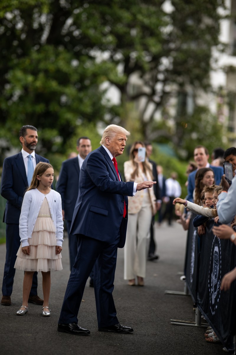 President Donald Trump departs the White House Easter Egg Roll on the South Lawn, Monday, April 21, 2025. (Official White House Photo by Daniel Torok)