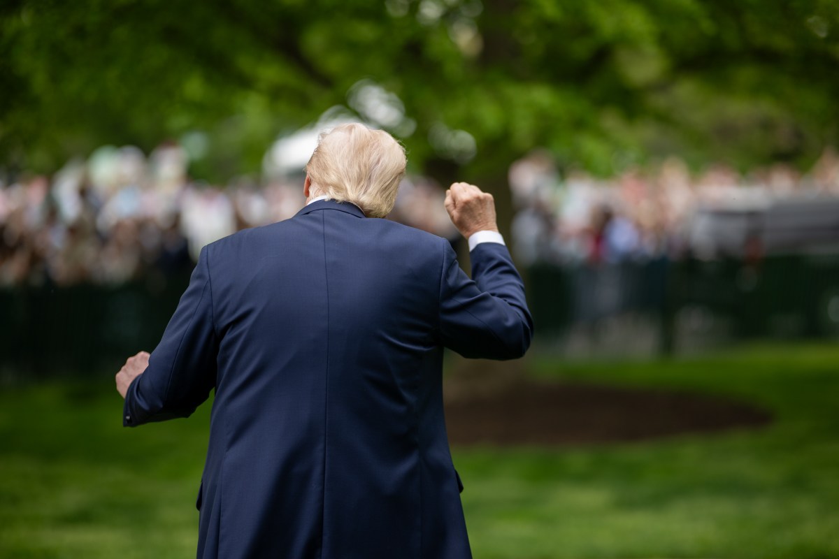 President Donald Trump departs the White House Easter Egg Roll on the South Lawn, Monday, April 21, 2025. (Official White House Photo by Daniel Torok)