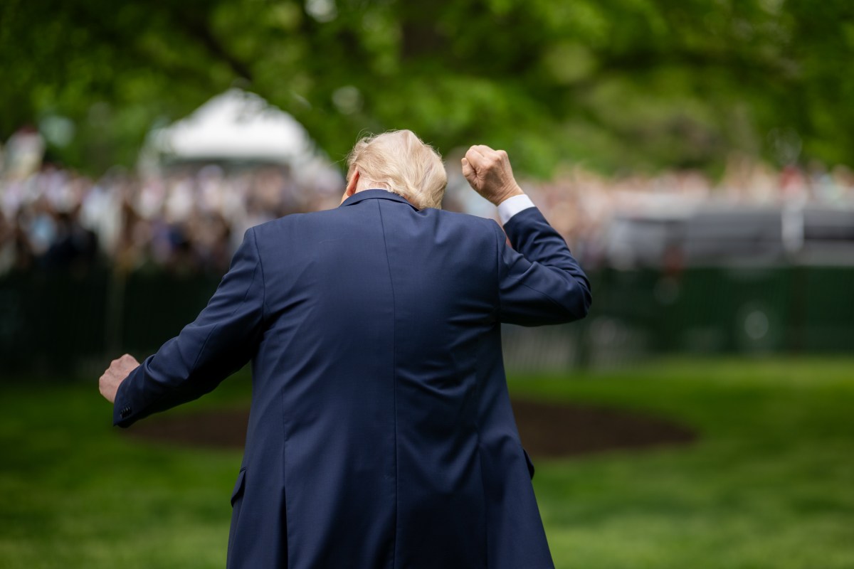 President Donald Trump departs the White House Easter Egg Roll on the South Lawn, Monday, April 21, 2025. (Official White House Photo by Daniel Torok)