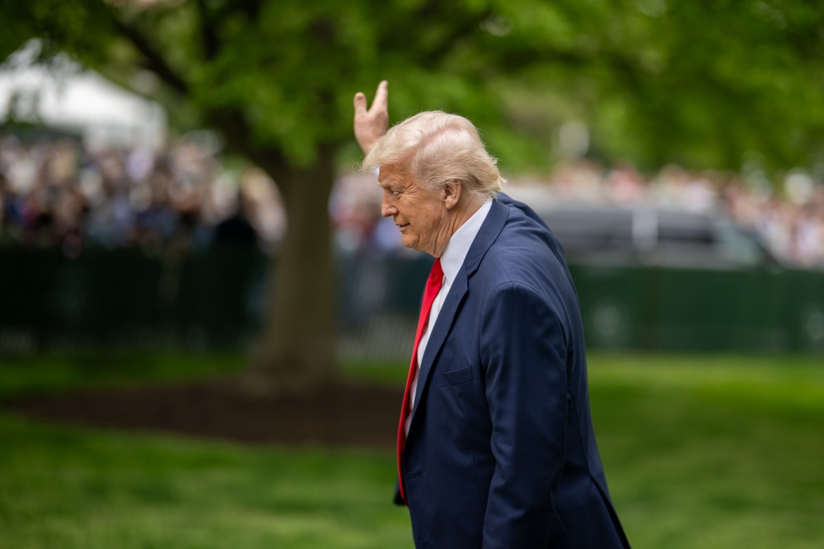 President Donald Trump departs the White House Easter Egg Roll on the South Lawn, Monday, April 21, 2025. (Official White House Photo by Daniel Torok)
