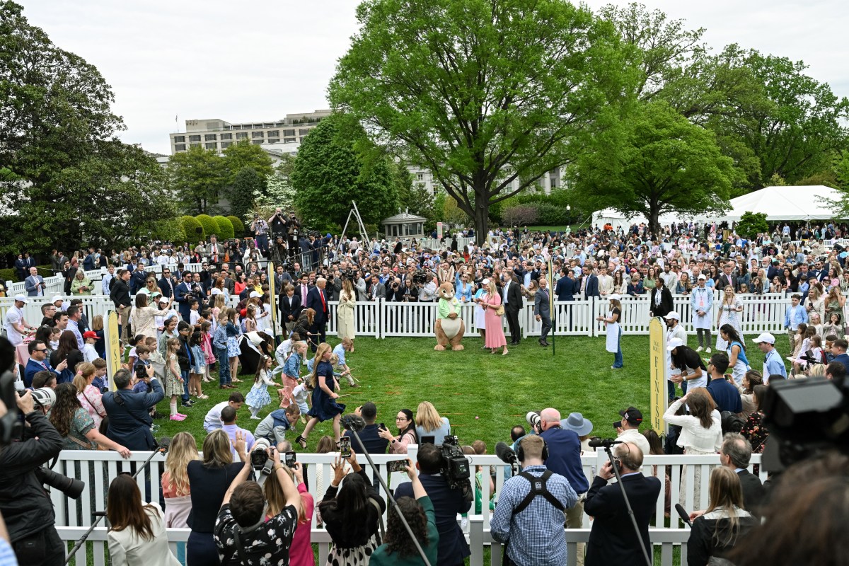 President Donald Trump and First Lady Melania Trump arrive to the South Lawn to participate in the annual White House Easter Egg Roll, Monday, April 21, 2025. (Official White House Photo by Joyce N. Boghosian)