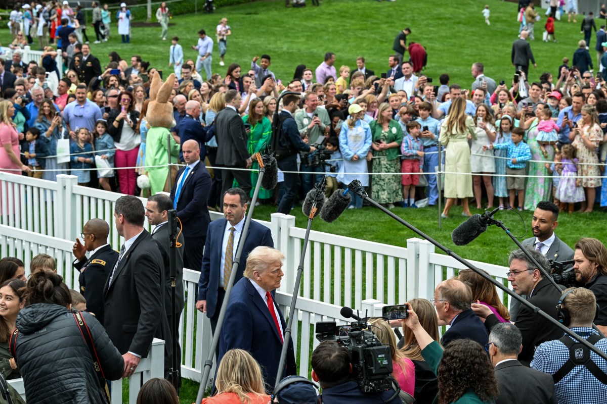 President Donald Trump and First Lady Melania Trump arrive to the South Lawn to participate in the annual White House Easter Egg Roll, Monday, April 21, 2025. (Official White House Photo by Joyce N. Boghosian)