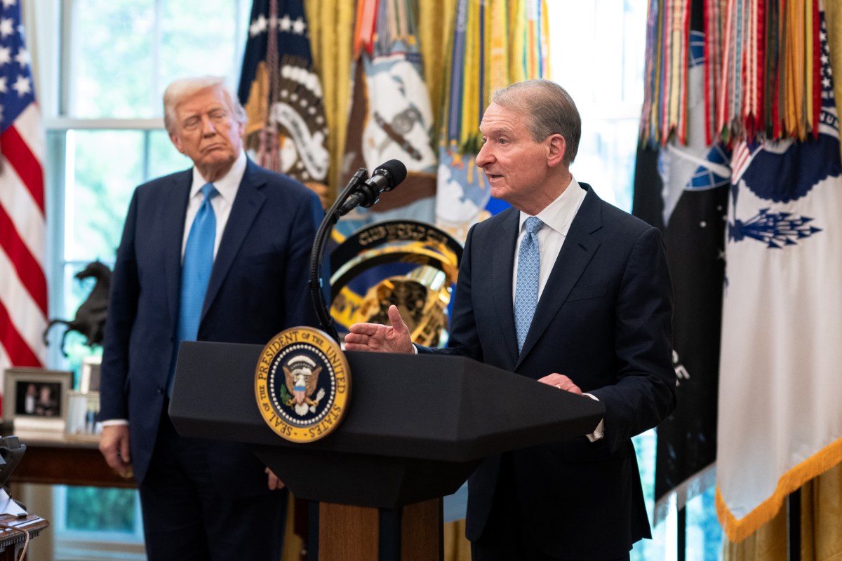 President Donald Trump participates in the swearing-in ceremony of Security and Exchange Commission Chair Paul Atkins, Tuesday, April 22, 2025, in the Oval Office. (Official White House Photo by Molly Riley)