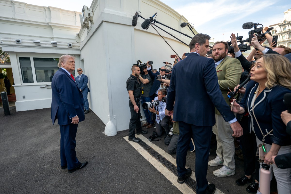 President Donald Trump speaks to members of the media outside the White House, Wednesday, April 23, 2025. (Official White House Photo by Joyce N. Boghosian)