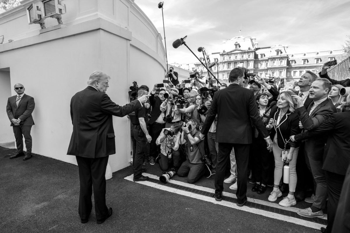 President Donald Trump speaks to members of the media outside the White House, Wednesday, April 23, 2025. (Official White House Photo by Joyce N. Boghosian)