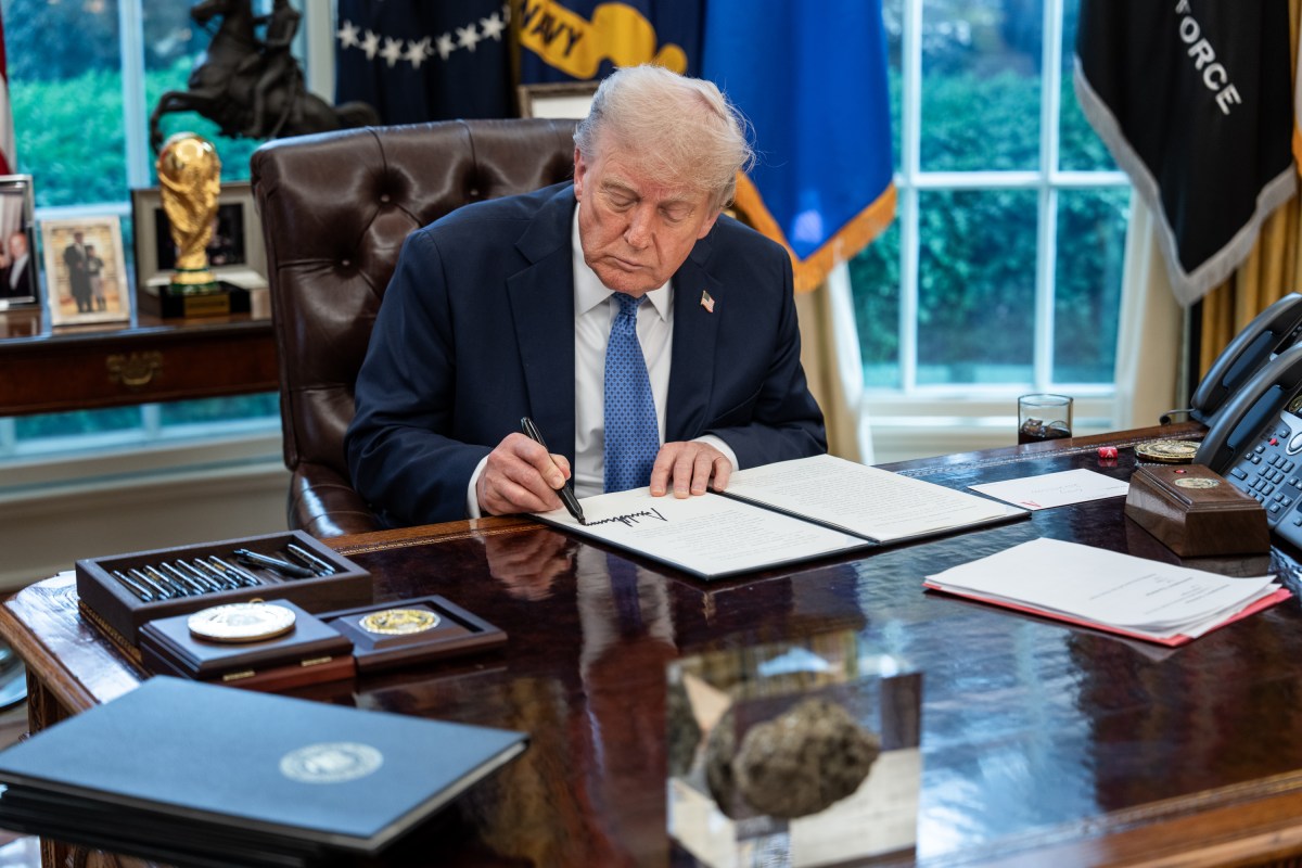 President Donald Trump signs Executive Orders in the Oval Office, Thursday, April 24, 2025. (Official White House Photo by Abe McNatt)