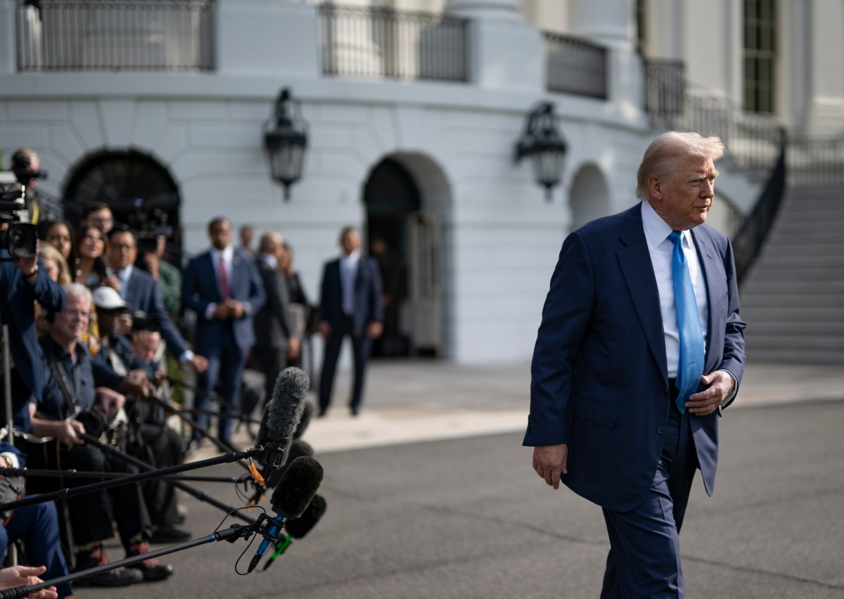 President Donald Trump speaks to the press before boarding Marine One on the South Lawn of the White House, Friday, April 25, 2025, en route to Joint Base Andrews as they begin their trip to Italy to attend the funeral of Pope Francis. (Official White House Photo by Molly Riley)