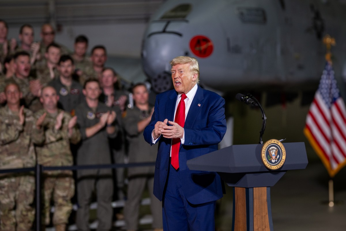 President Donald Trump delivers a speech at Selfridge Air National Guard Base in Harrison Township, Michigan, Tuesday, April 29, 2025.(Official White House Photo by Daniel Torok)
