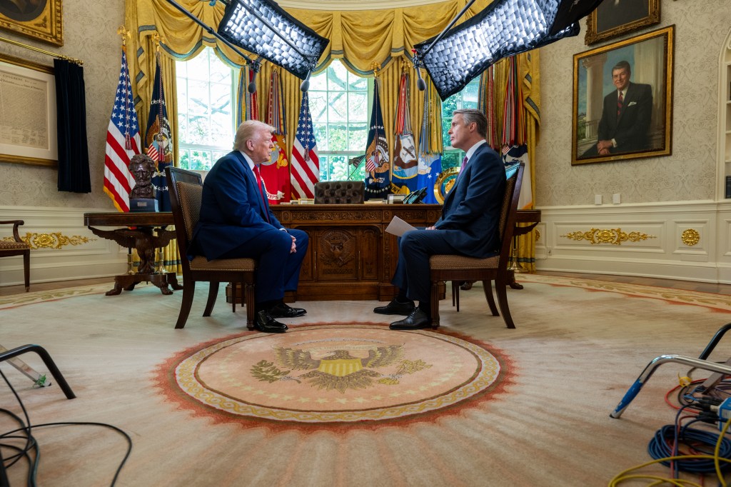 President Donald Trump is interviewed by Terry Moran from ABC News in the Oval Office, Tuesday, April 29, 2025. (Official White House Photo by Joyce N. Boghosian)