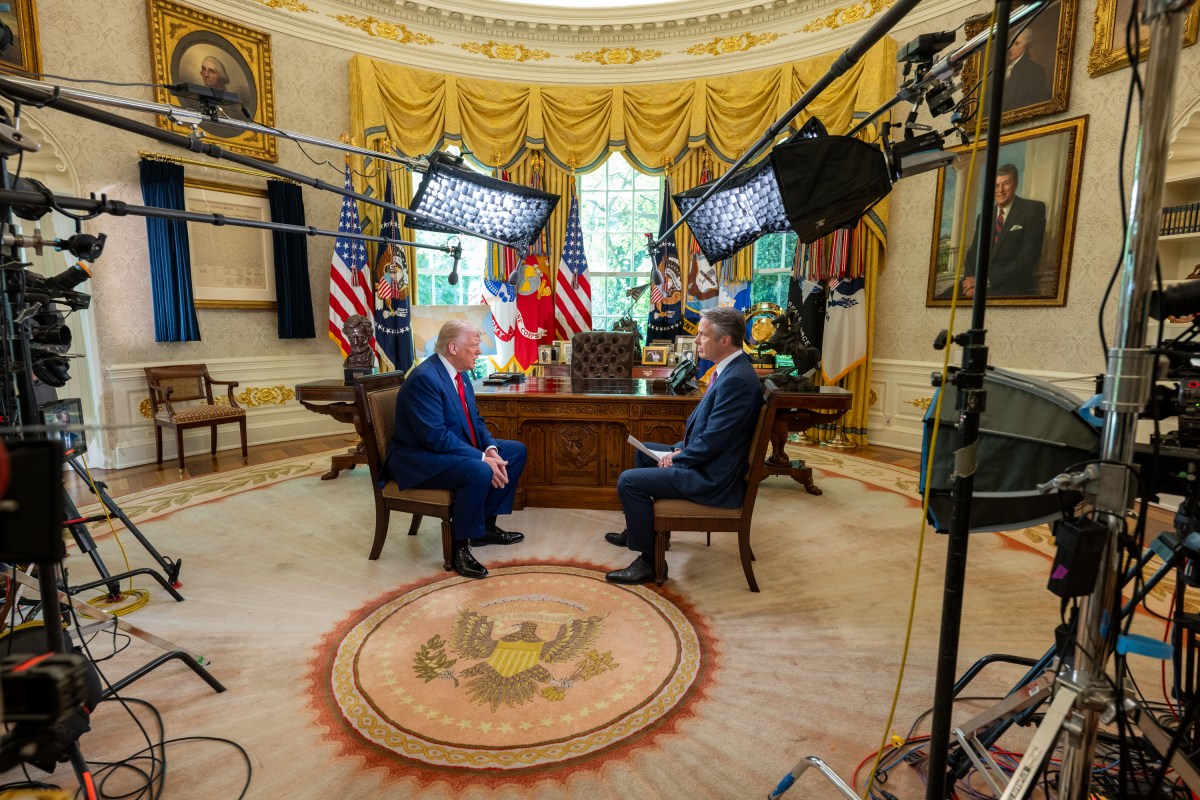 President Donald Trump is interviewed by Terry Moran from ABC News in the Oval Office, Tuesday, April 29, 2025. (Official White House Photo by Joyce N. Boghosian)