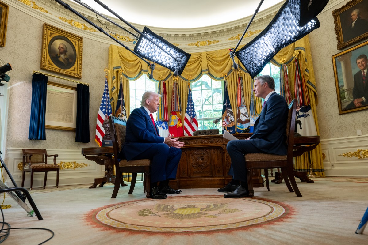 President Donald Trump is interviewed by Terry Moran from ABC News in the Oval Office, Tuesday, April 29, 2025. (Official White House Photo by Joyce N. Boghosian)