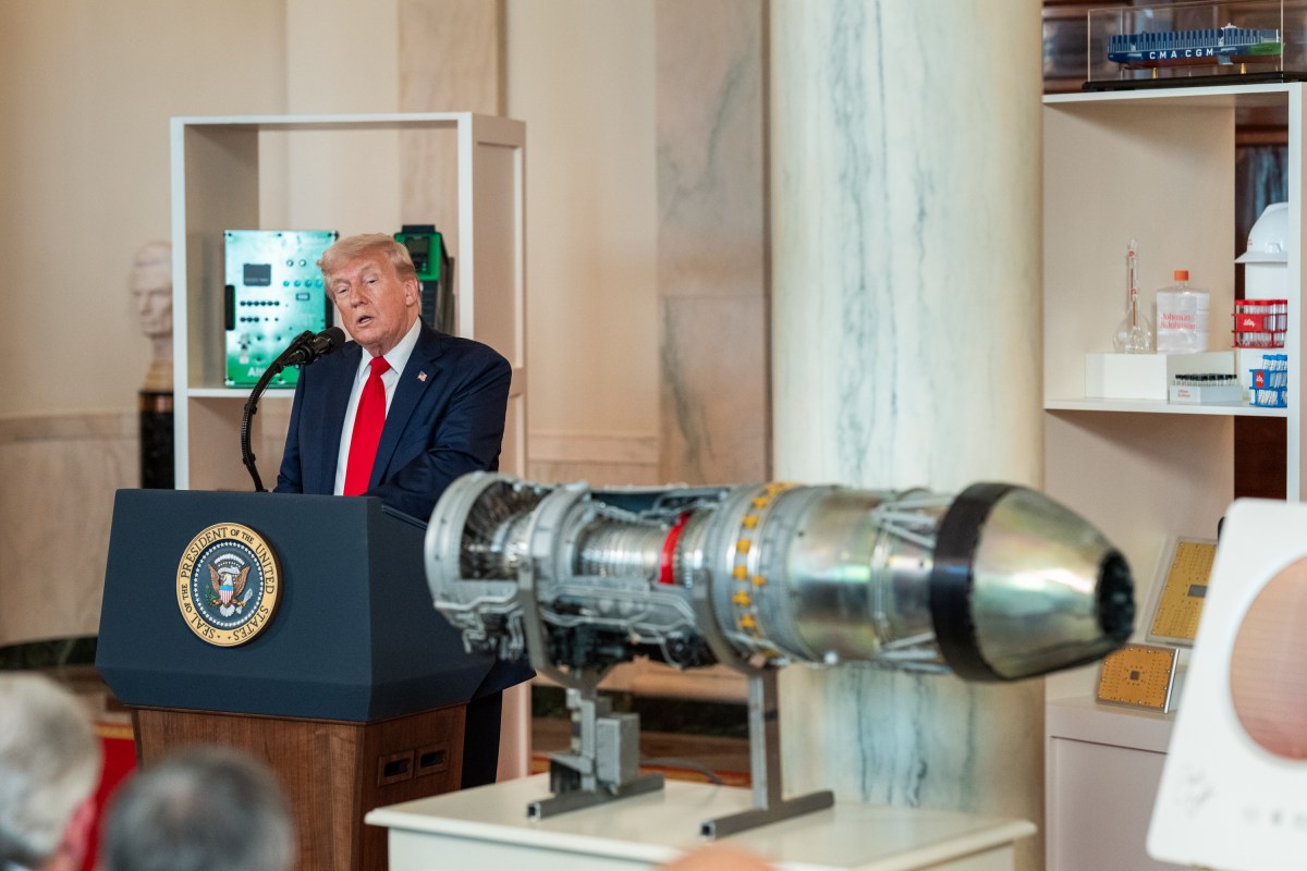President Donald Trump delivers remarks on “Investing in America”, Wednesday, April 30, 2025, in the Cross Hall of the White House. (Official White House Photo by Joyce N. Boghosian)