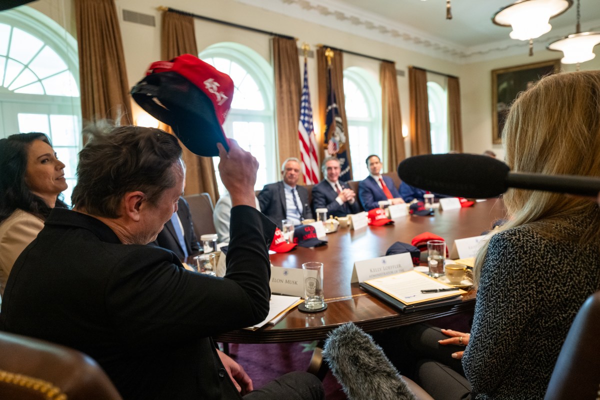 Elon Musks speaks during a Cabinet meeting, Wednesday, April 30, 2025, in the Cabinet Room. (Official White House Photo by Molly Riley)
