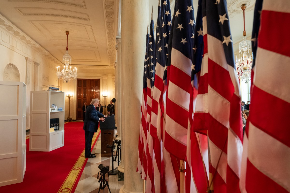 President Donald Trump delivers remarks on “Investing in America”, Wednesday, April 30, 2025, in the Cross Hall of the White House. (Official White House Photo by Molly Riley)