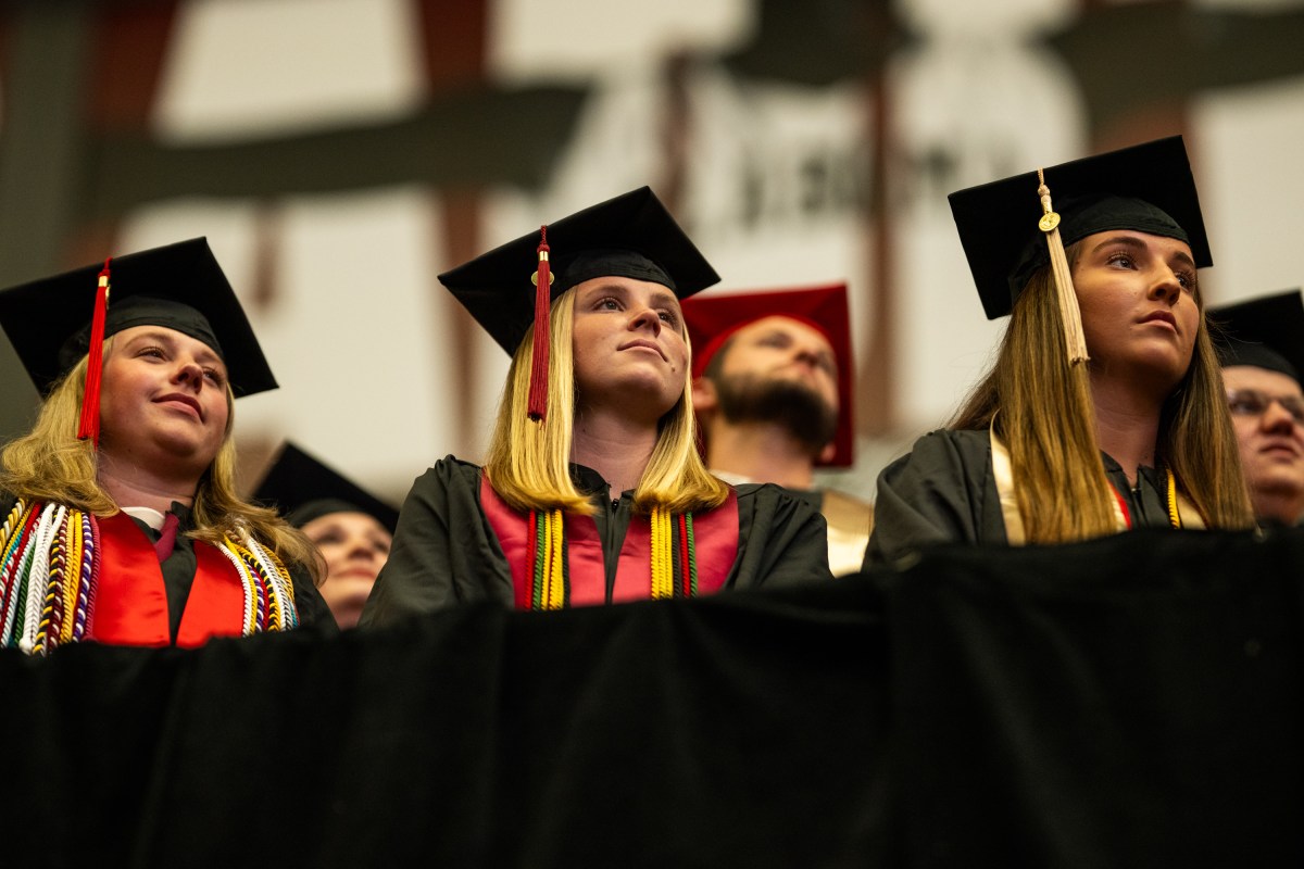 President Donald Trump delivers the Commencement address at the graduation ceremony for the University of Alabama, Thursday, May 1, 2025, at Coleman Coliseum in Tuscaloosa, Alabama. (Official White House Photo by Daniel Torok)