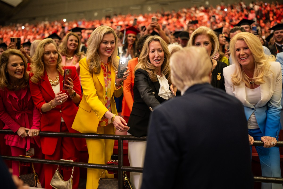 President Donald Trump delivers the Commencement address at the graduation ceremony for the University of Alabama, Thursday, May 1, 2025, at Coleman Coliseum in Tuscaloosa, Alabama. (Official White House Photo by Daniel Torok)