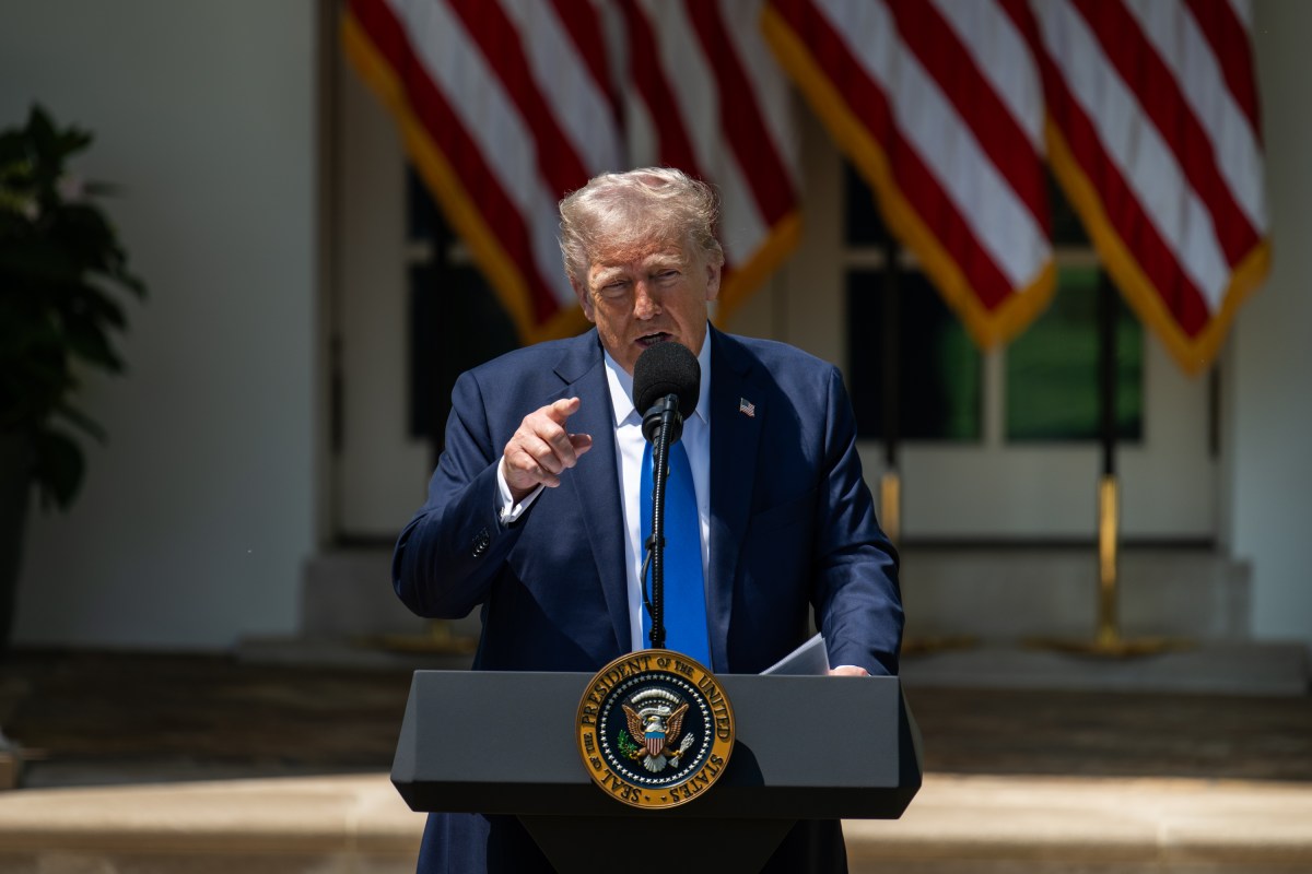 President Donald Trump delivers remarks at a National Day of Prayer event, Thursday, May 1, 2025, in the White House Rose Garden. (Official White House Photo by Molly Riley)