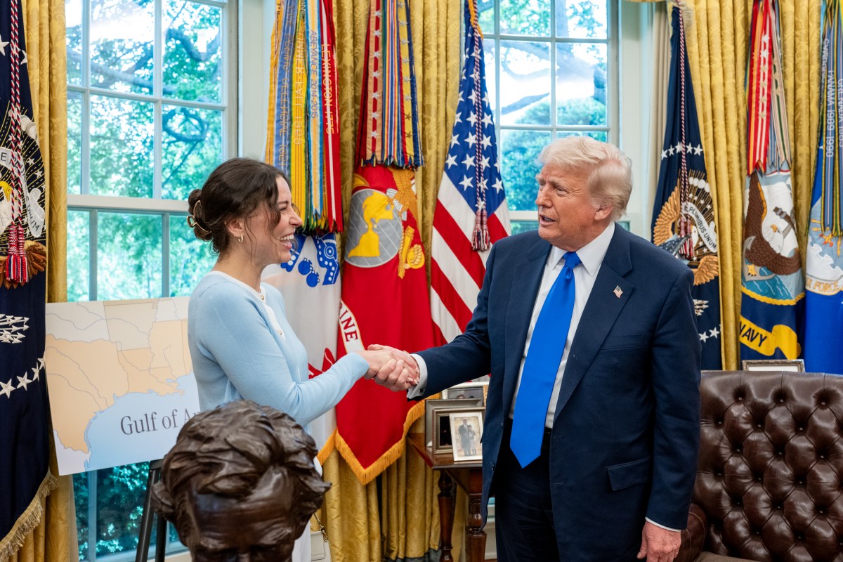 President Donald Trump meets with Ksenia Karelina, American ballerina freed from a Russian prison, Monday, May 5, 2025. (Official White House Photo by Joyce N. Boghosian)
