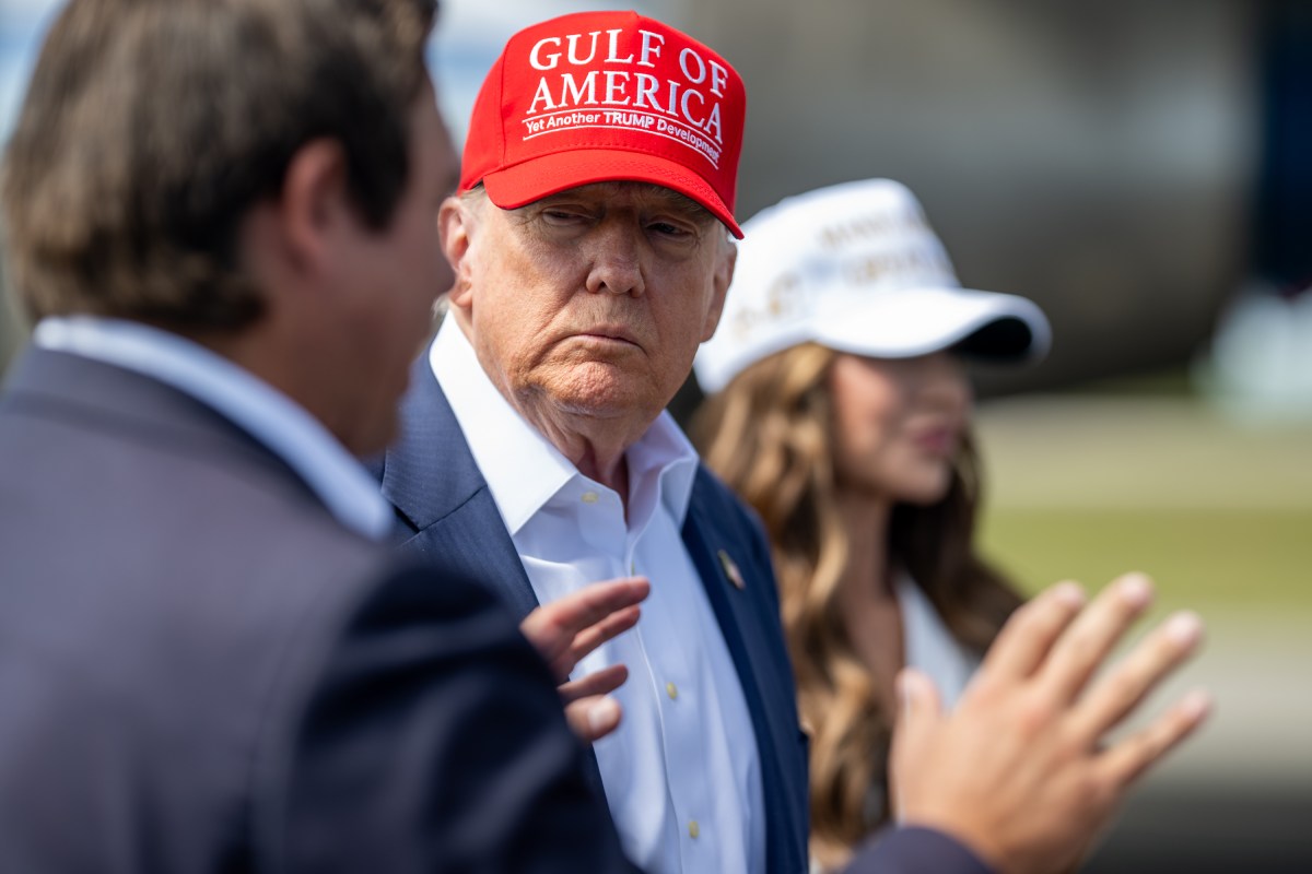 President Donald Trump greets Florida Governor Ron DeSantis (R) and Secretary of Homeland Security Kristi Noem at Dade-Collier Training and Transition Airport in Ochopee, Florida, Tuesday, July 1, 2025. (Official White House Photo by Daniel Torok)