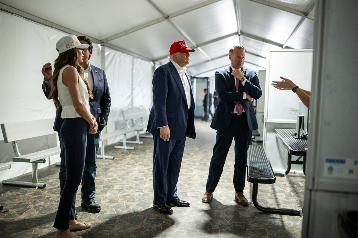President Donald Trump participates in a walking tour of the immigration detention center nicknamed “Alligator Alcatraz”, Tuesday, July 1, 2025, in Ochopee, Florida. (Official White House Photo by Daniel Torok)