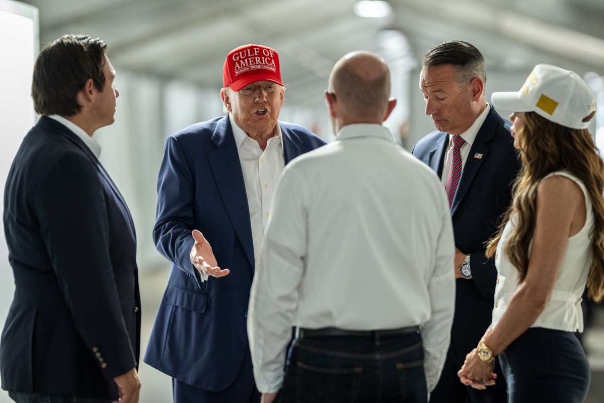 President Donald Trump participates in a walking tour of the immigration detention center nicknamed “Alligator Alcatraz”, Tuesday, July 1, 2025, in Ochopee, Florida. (Official White House Photo by Daniel Torok)