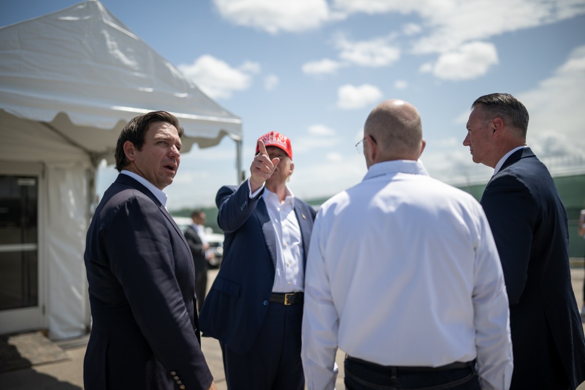 President Donald Trump participates in a walking tour of the immigration detention center nicknamed “Alligator Alcatraz”, Tuesday, July 1, 2025, in Ochopee, Florida. (Official White House Photo by Daniel Torok)