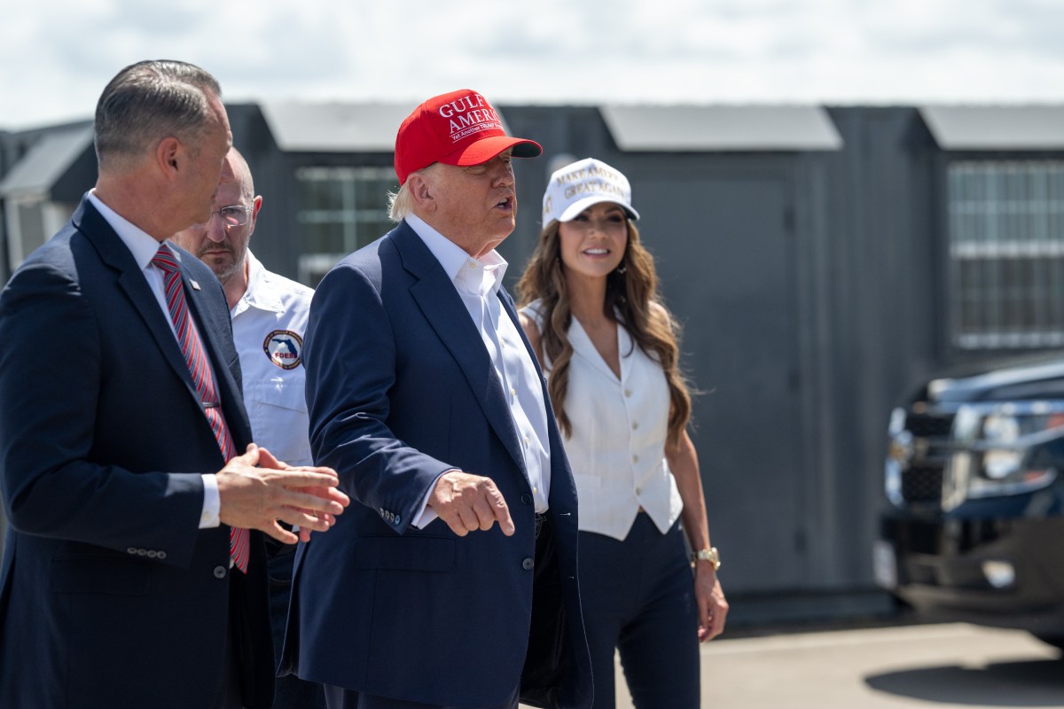 President Donald Trump participates in a walking tour of the immigration detention center nicknamed “Alligator Alcatraz”, Tuesday, July 1, 2025, in Ochopee, Florida. (Official White House Photo by Daniel Torok)