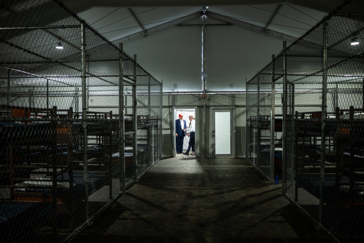 President Donald Trump participates in a walking tour of the immigration detention center nicknamed “Alligator Alcatraz”, Tuesday, July 1, 2025, in Ochopee, Florida. (Official White House Photo by Daniel Torok)
