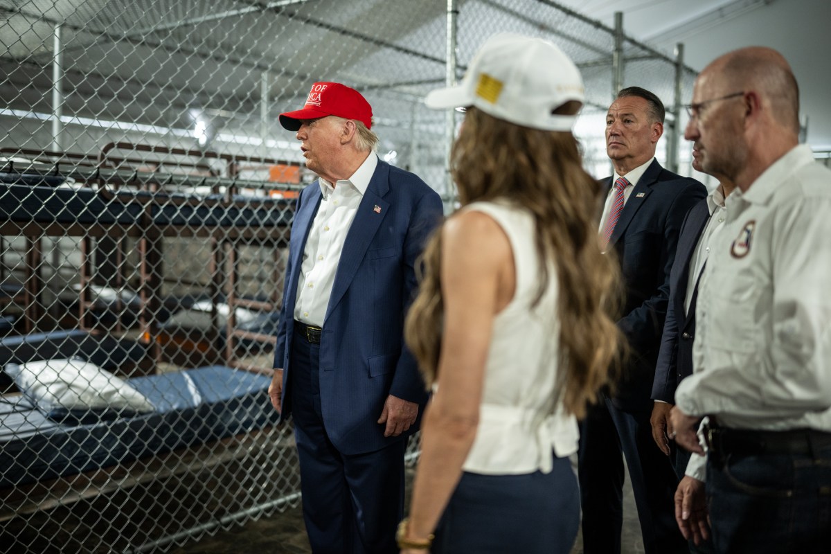 President Donald Trump participates in a walking tour of the immigration detention center nicknamed “Alligator Alcatraz”, Tuesday, July 1, 2025, in Ochopee, Florida. (Official White House Photo by Daniel Torok)