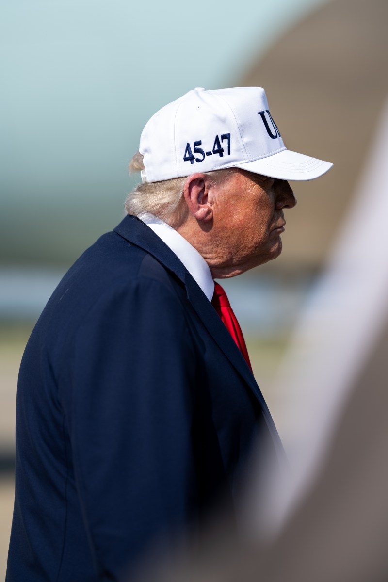 President Donald Trump speaks to members of the press before boarding Air Force One at Joint Base Andrews, Maryland on Thursday, July 3, 2025, en route Des Moines International Airport in Des Moines, Iowa. (Official White House Photo by Daniel Torok)