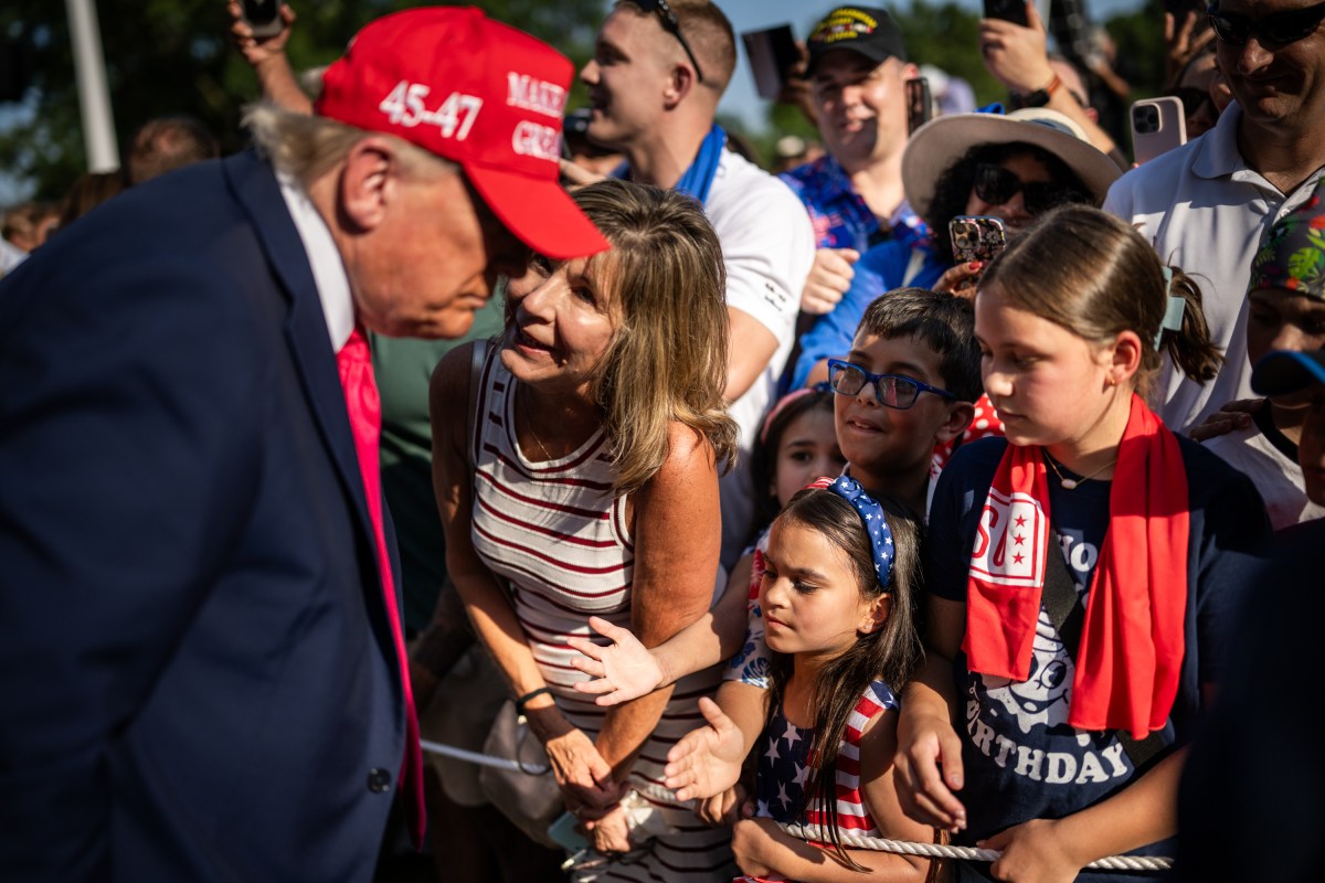 President Donald Trump and First Lady Melania Trump greet guests attending 4th of July celebrations on the South Lawn, Friday, July 4, 2025. (Official White House Photo by Daniel Torok)