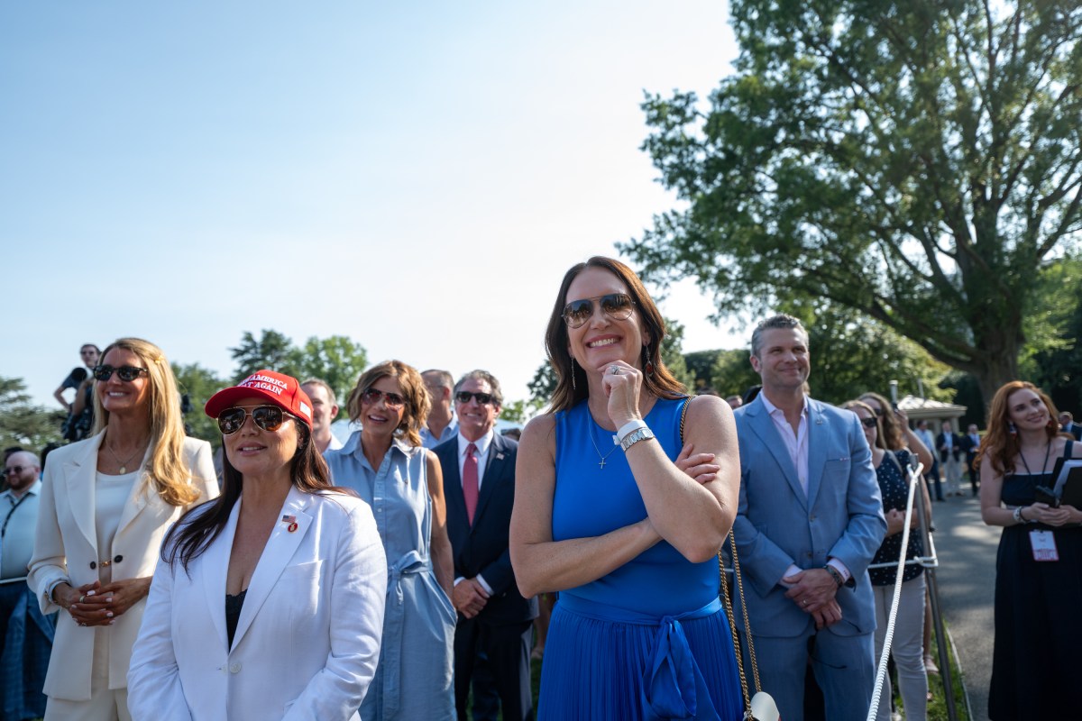 Secretary of Agriculture Brooke Rollins watches President Donald Trump deliver remarks before signing the One Big Beautiful Bill Act on the South Lawn of the White House, Friday, July 4, 2025, during the 4th of July picnic. (Official White House Photo by Molly Riley)