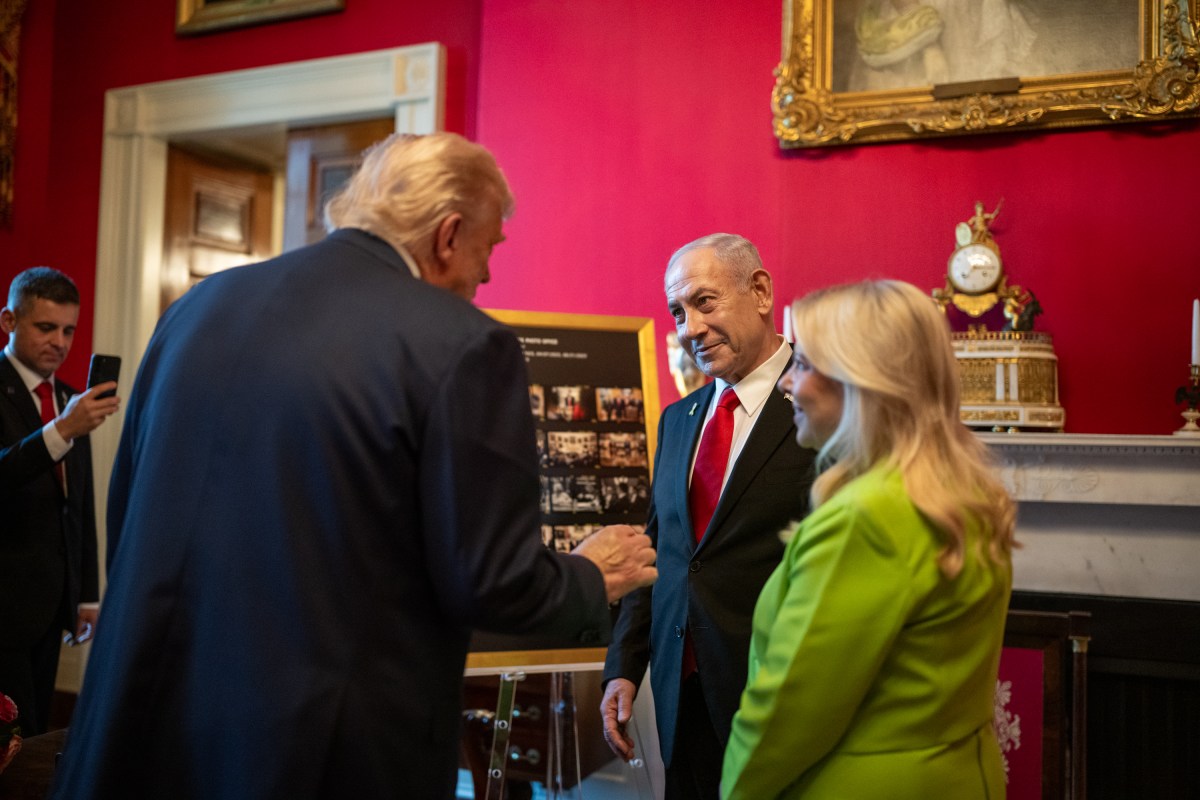 President Donald Trump and Israeli Prime Minister Benjamin Netanyahu speak in the Red Room before a dinner, Monday, July 7, 2025, at the White House. (Official White House Photo by Daniel Torok)