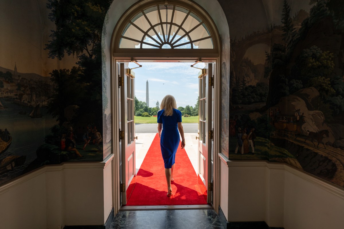 Chief of Protocol Monica Crowley prepares to greet President Umaro Sissoco Embalo of Guinea-Bissau at the South Portico of the White House, Wednesday, July 9, 2025, before attending a multilateral luncheon with President Donald Trump and other African leaders. (Official White House Photo by Molly Riley)
