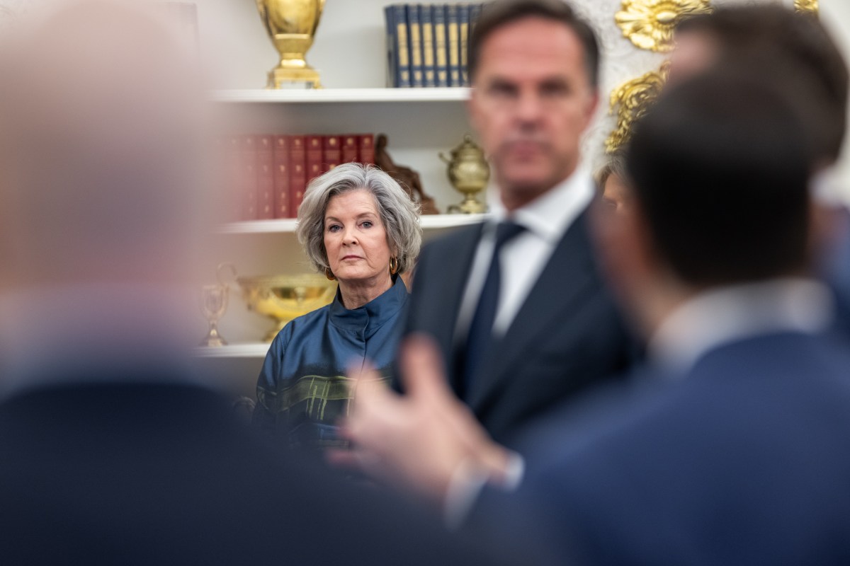 Chief of Staff Susie Wiles looks on as President Donald Trump meets with NATO Secretary Mark Rutte, Monday, July 14, 2025, in the Oval Office. (Official White House Photo by Daniel Torok)