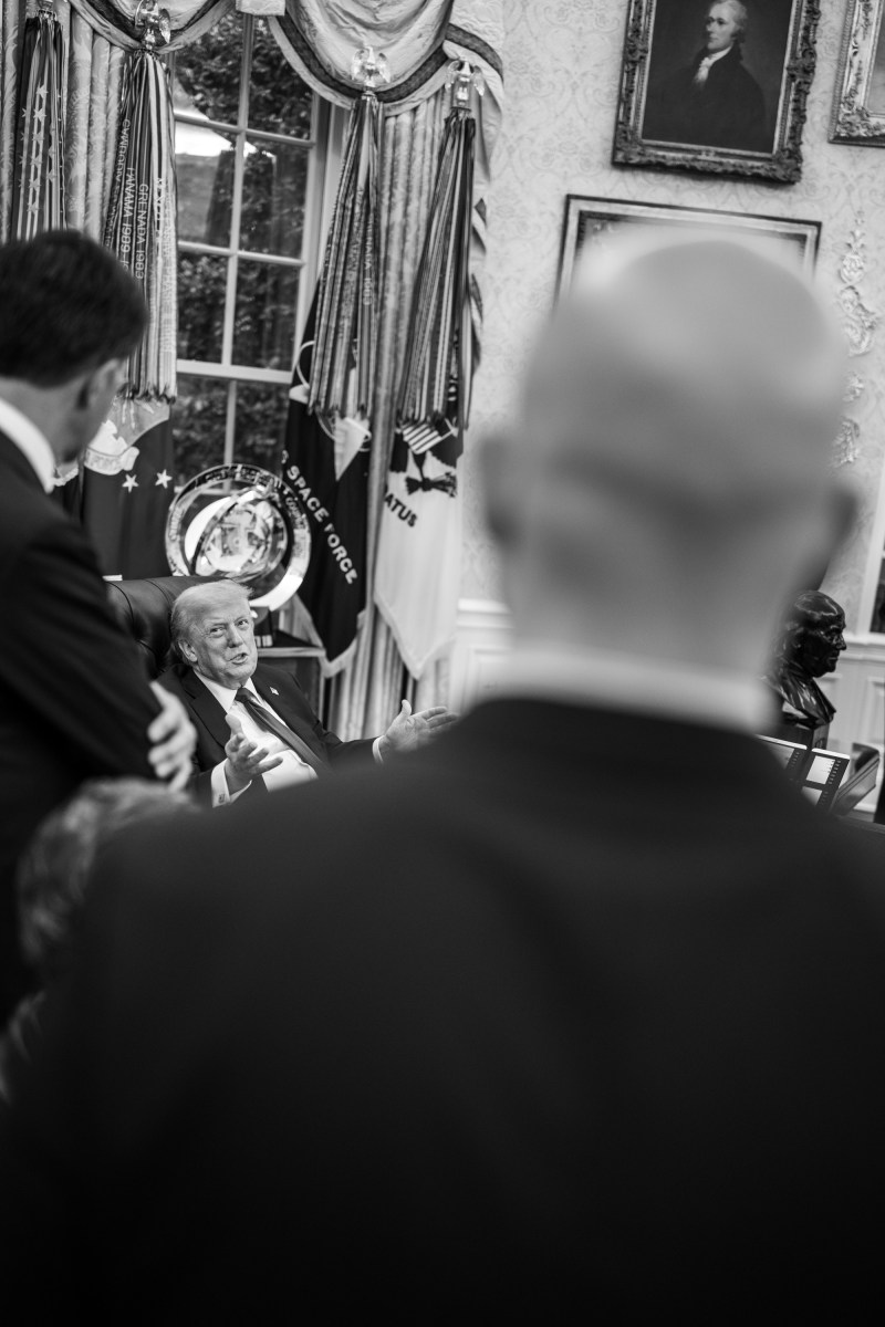 President Donald Trump meets with NATO Secretary Mark Rutte, Monday, July 14, 2025, in the Oval Office. (Official White House Photo by Daniel Torok)