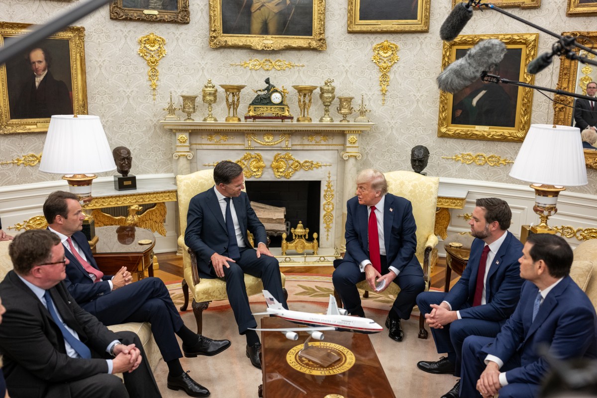 President Donald Trump meets with NATO Secretary Mark Rutte, Monday, July 14, 2025, in the Oval Office. (Official White House Photo by Daniel Torok)