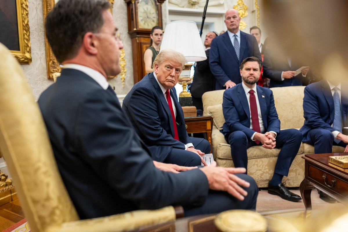 President Donald Trump meets with NATO Secretary Mark Rutte, Monday, July 14, 2025, in the Oval Office. (Official White House Photo by Daniel Torok)
